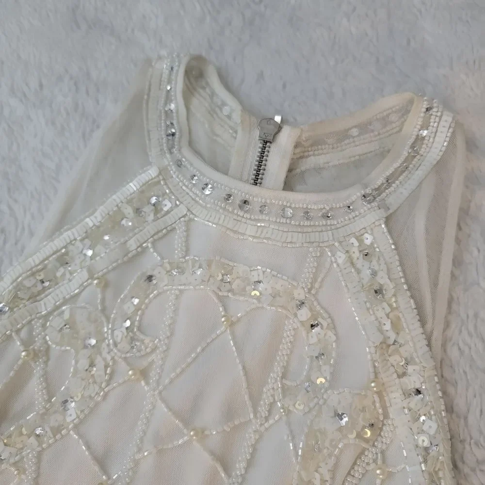NWT French Connection pearl embellished cage dress - Picture 3 of 13